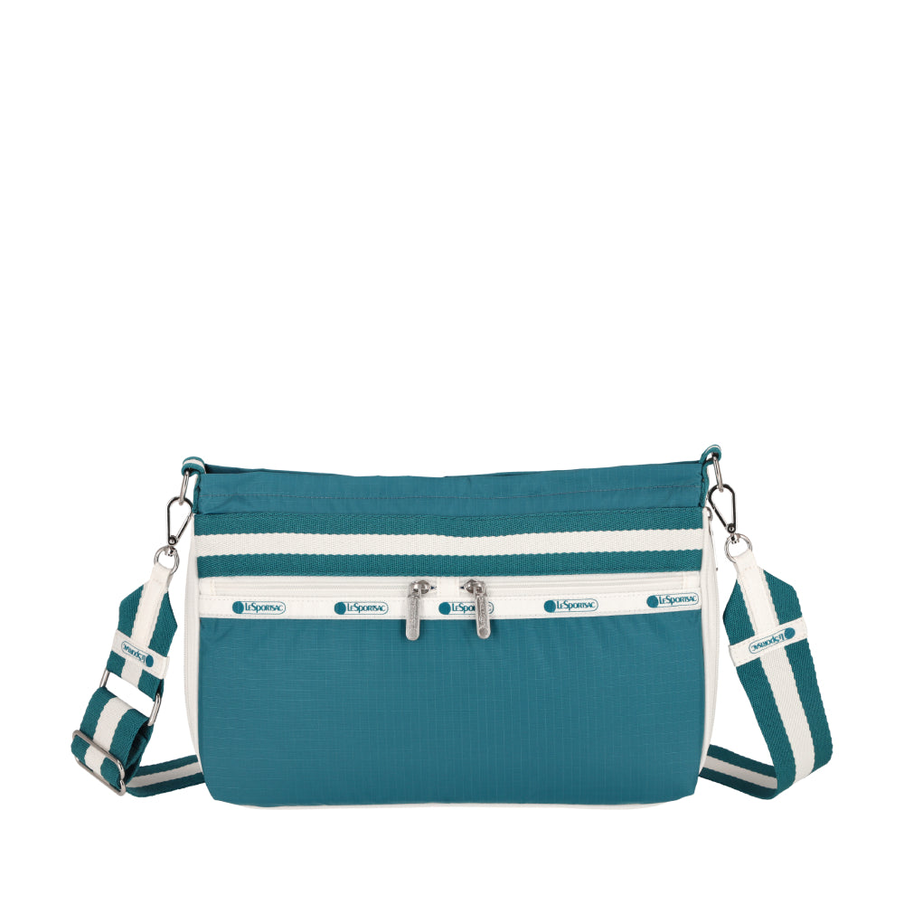 E/W ZIPPER BAG 拉鍊斜背包 - 滾邊青藍