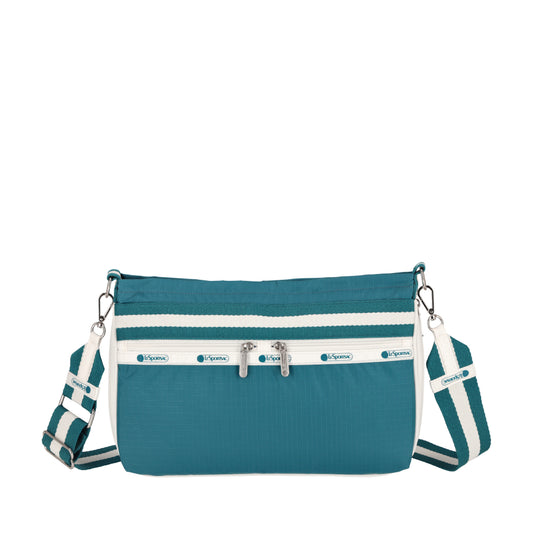 E/W ZIPPER BAG 拉鍊斜背包 - 滾邊青藍