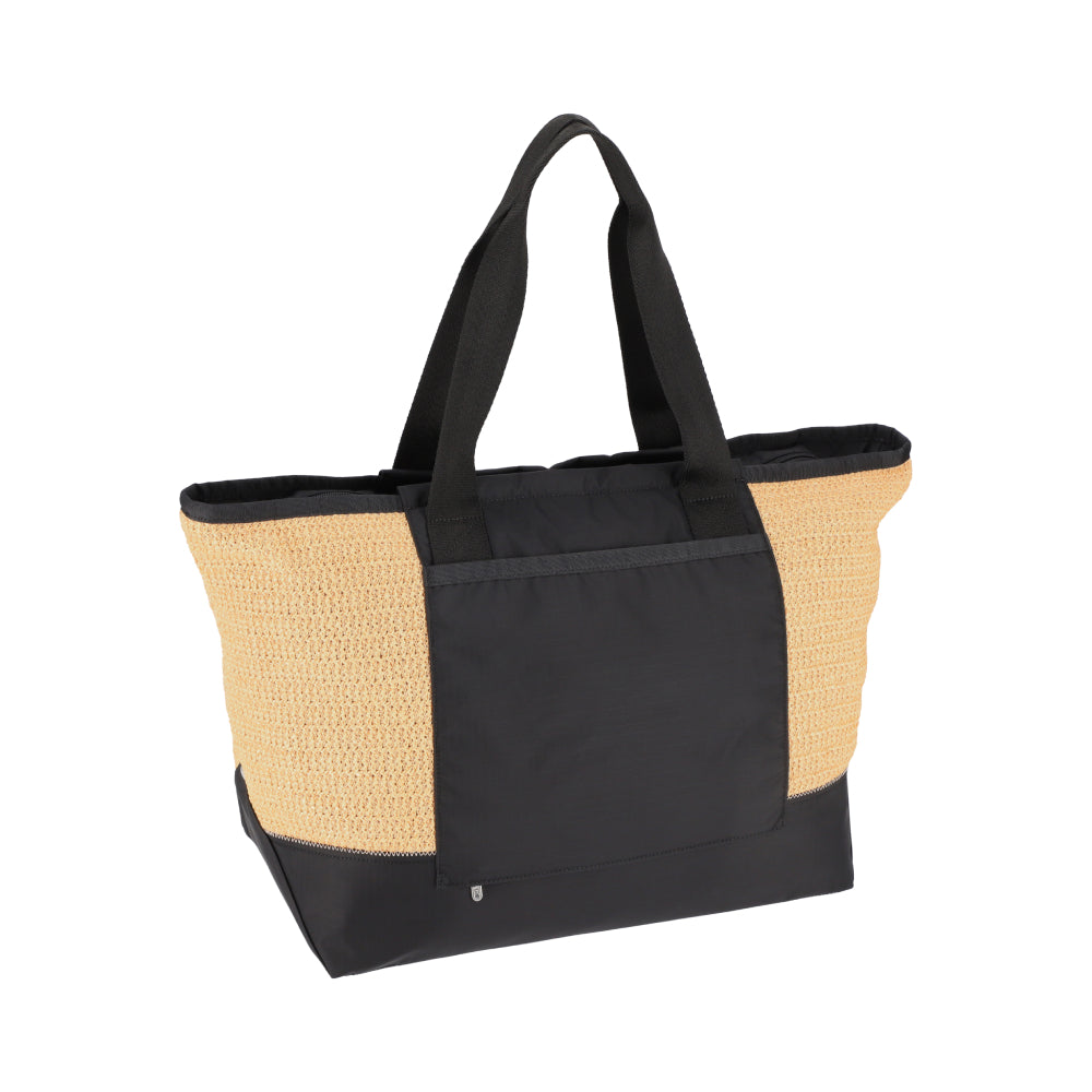 RAFFIA EAST/WEST TOTE 橫式托特包 - 拉菲永恆黑