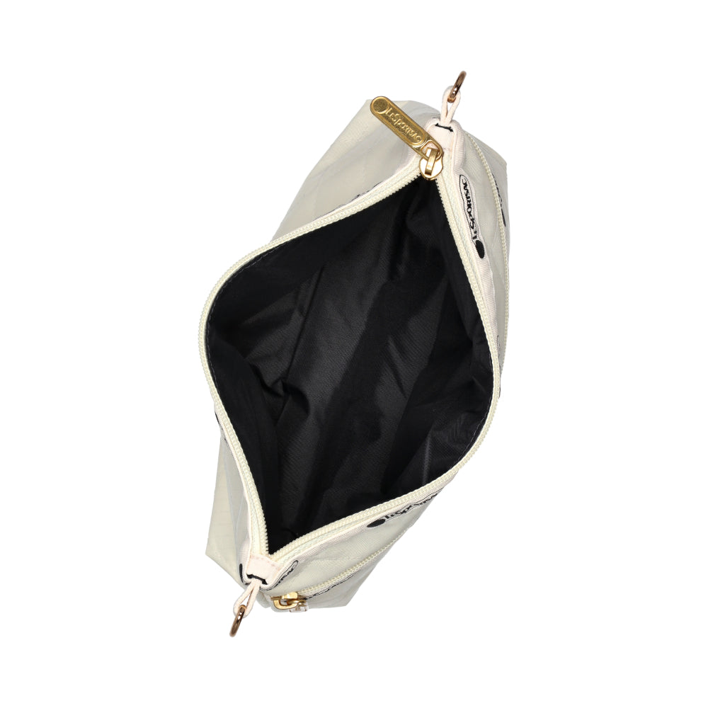 CHAIN COSMETIC CLUTCH 鏈袋化妝隨身包 - 沙丘白菱格壓紋