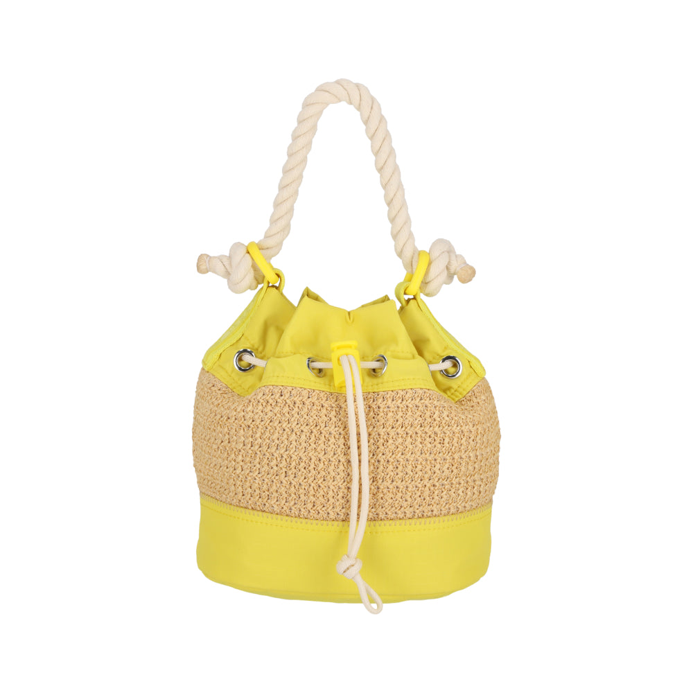 RAFFIA MINI BUCKET 迷你水桶包 - 拉菲報春黃