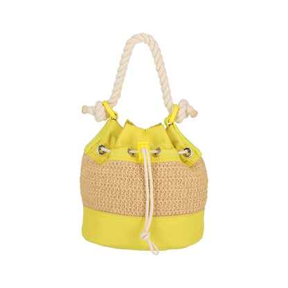 RAFFIA MINI BUCKET 迷你水桶包 - 拉菲報春黃