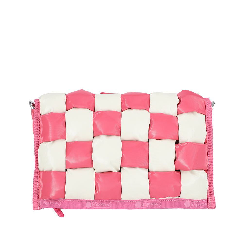 CONV WOVEN CLUTCH 兩用手拿肩背包 - 桃紅珠光