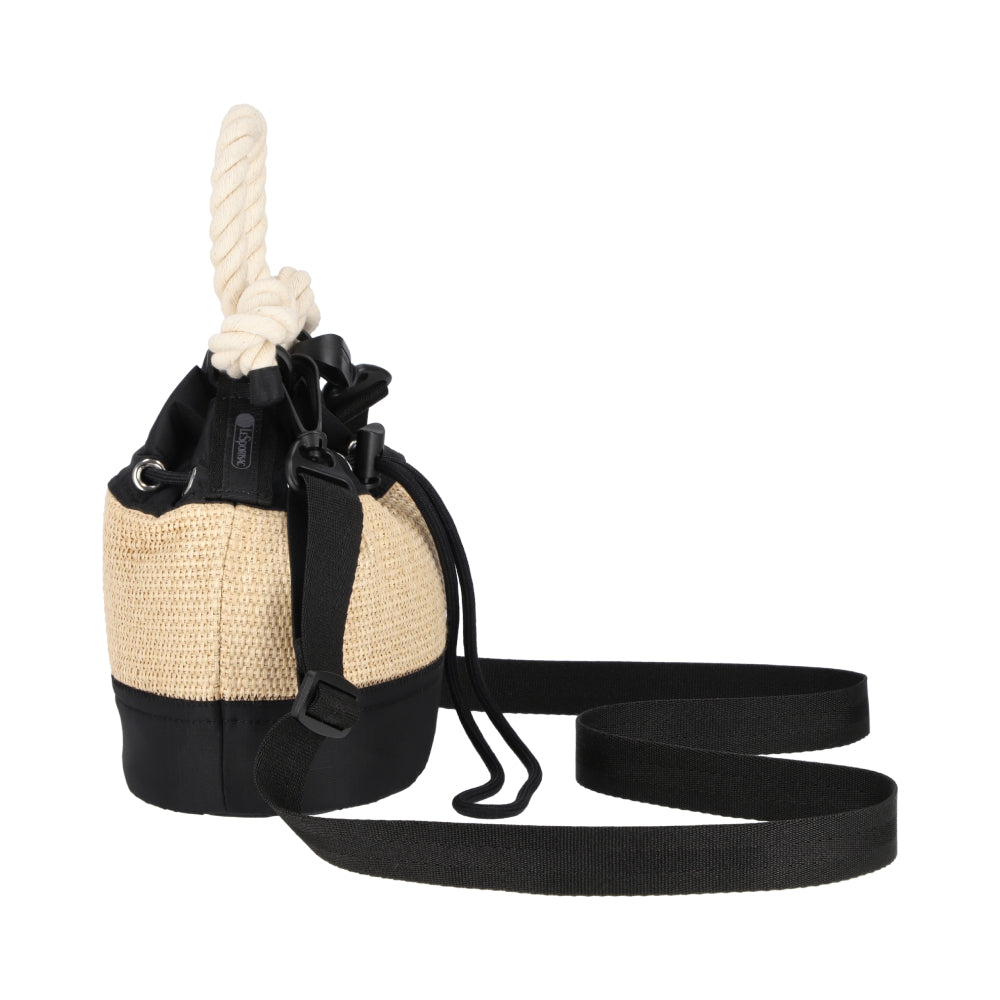 RAFFIA MINI BUCKET 迷你水桶包 - 拉菲永恆黑