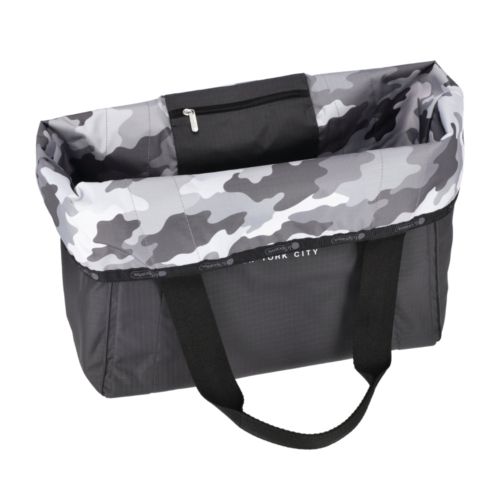 LG REVERSIBLE PKT TOTE 大型雙面托特包 - LOGO 迷彩灰/夜幕灰