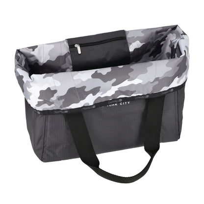 LG REVERSIBLE PKT TOTE 大型雙面托特包 - LOGO 迷彩灰/夜幕灰