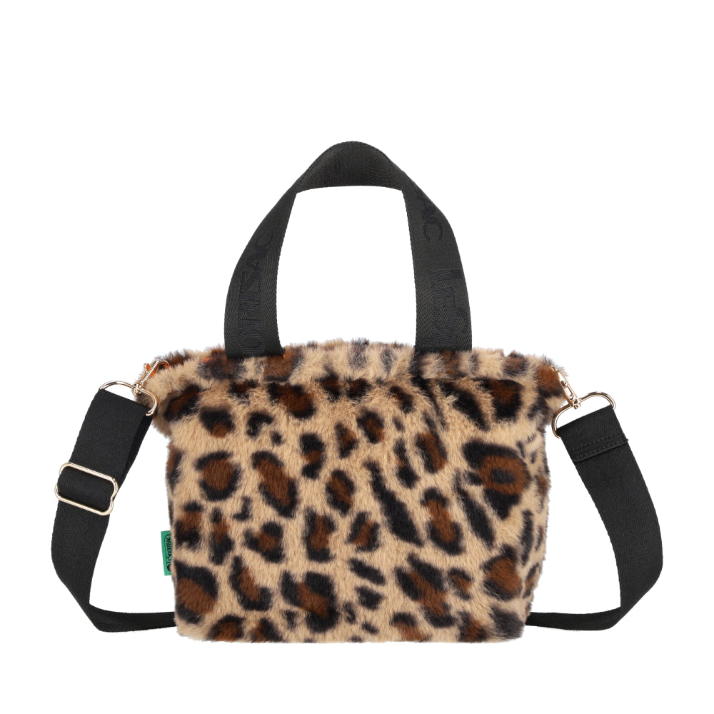 FUR E/W TOTE 毛絨斜背托特兩用包 - 經典豹紋