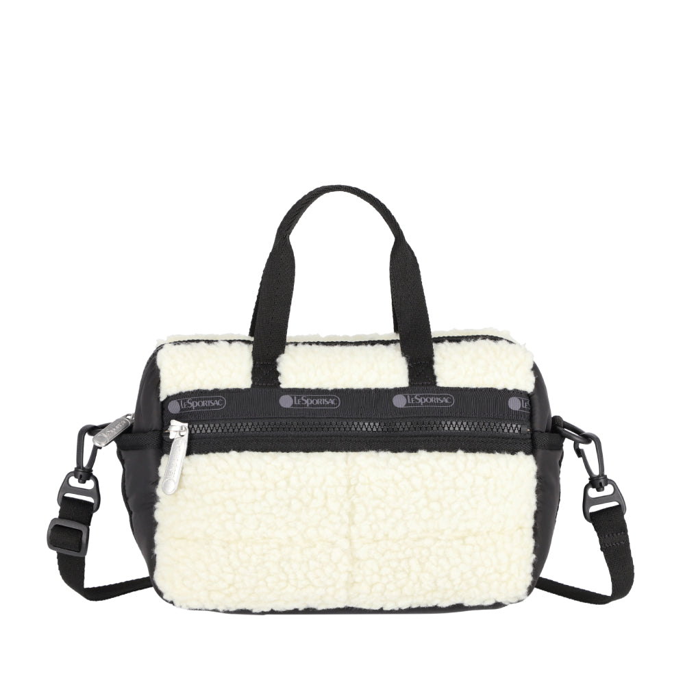 PUFFY MINI DUFFEL 迷你毛毛旅行包 - 奶油白羊羔絨