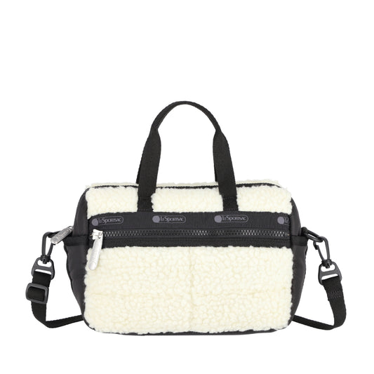 PUFFY MINI DUFFEL 迷你毛毛旅行包 - 奶油白羊羔絨