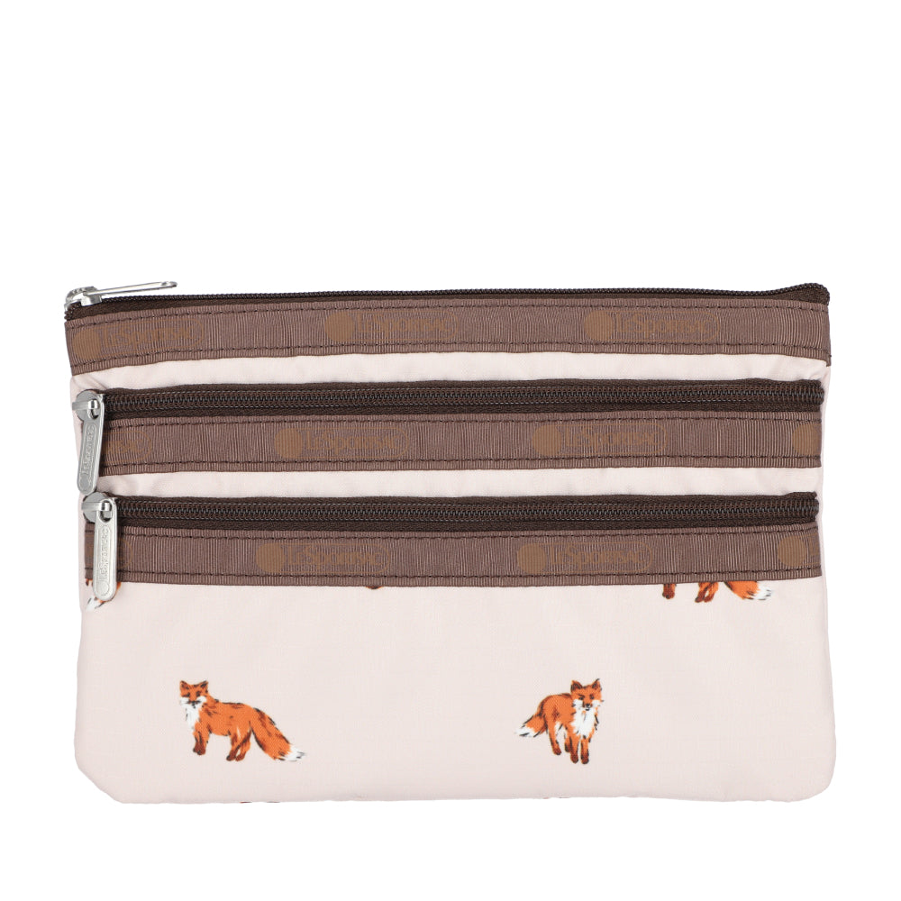 3-ZIP COSMETIC 三層拉鍊化妝包 - 森林小狐狸