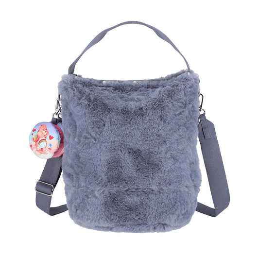CONVERTIBLE BUCKET BAG 多功能水桶包 - CARE BEARS 雲絨灰