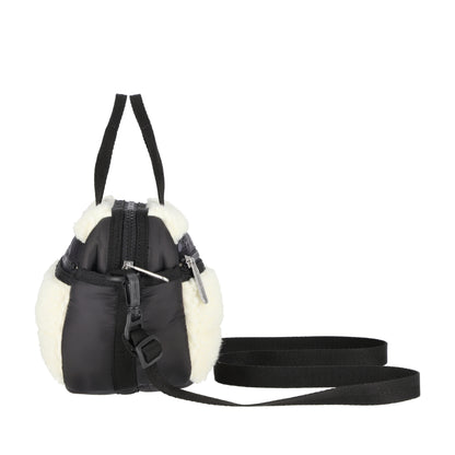 PUFFY MINI DUFFEL 迷你毛毛旅行包 - 奶油白羊羔絨