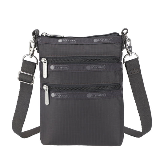 3 ZIP CROSSBODY 三層拉鍊斜背包 - 夜幕灰