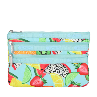 3-ZIP COSMETIC 三層拉鍊化妝包 - 熱帶水果