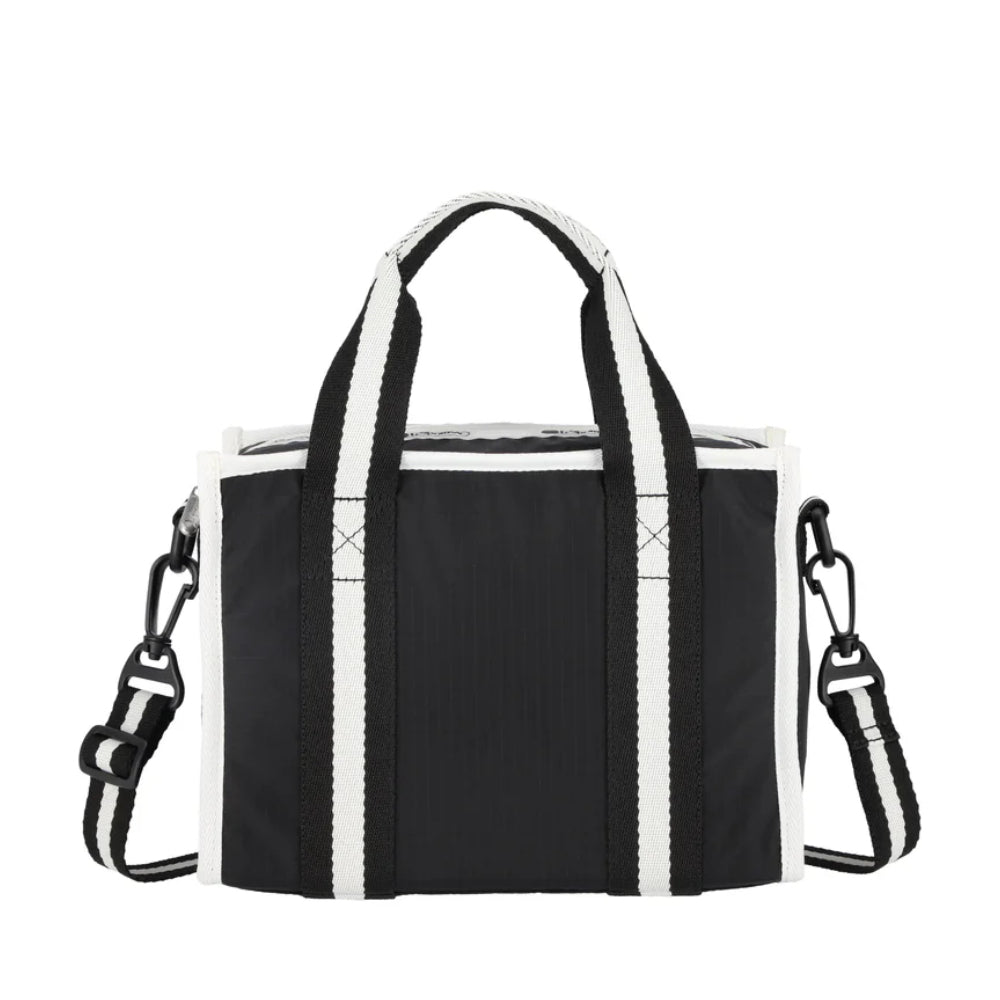SM TOP HANDLE TOTE 小型肩背手提兩用方形包 - 滾邊夜幕黑