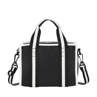 SM TOP HANDLE TOTE 小型肩背手提兩用方形包 - 滾邊夜幕黑