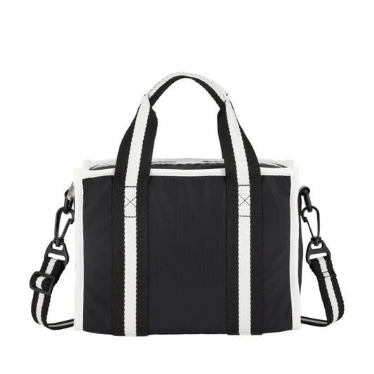 SM TOP HANDLE TOTE 小型肩背手提兩用方形包 - 滾邊夜幕黑