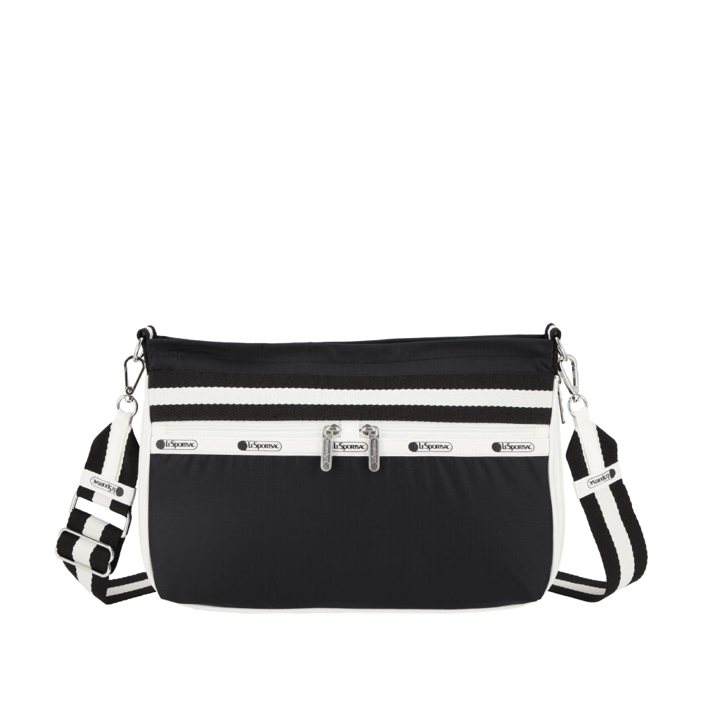 E/W ZIPPER BAG 拉鍊斜背包 - 滾邊夜幕黑