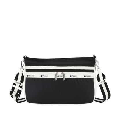 E/W ZIPPER BAG 拉鍊斜背包 - 滾邊夜幕黑