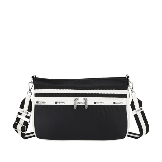 E/W ZIPPER BAG 拉鍊斜背包 - 滾邊夜幕黑