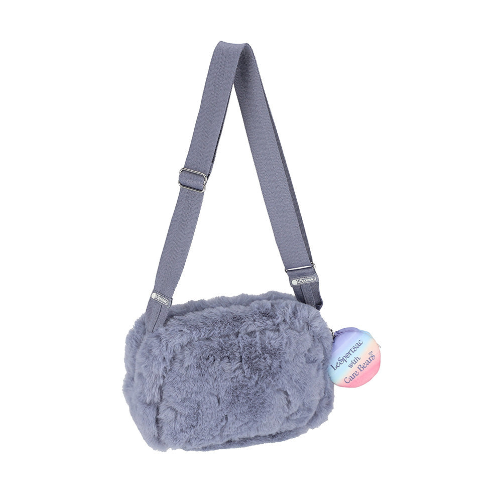 PUFFY CUBE CROSSBODY 毛毛斜背方包 - CARE BEARS 雲絨灰