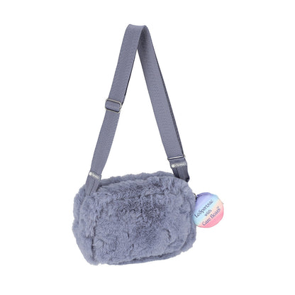 PUFFY CUBE CROSSBODY 毛毛斜背方包 - CARE BEARS 雲絨灰