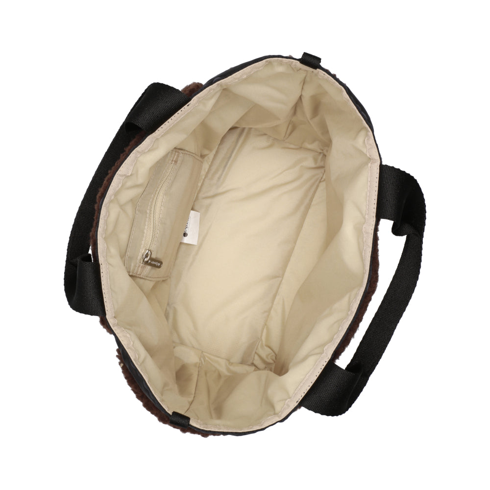 PUFFY MINI DUFFEL 迷你毛毛托特包 - 摩卡棕羊羔絨