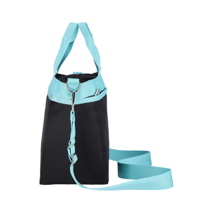 BUCKET TOTE 手提斜背兩用方形包 - 深海藍/蒼翠綠