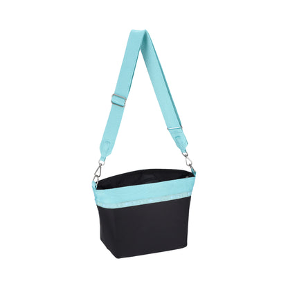 SMALL BUCKET BAG 小型斜背方形包 - 深海藍/蒼翠綠