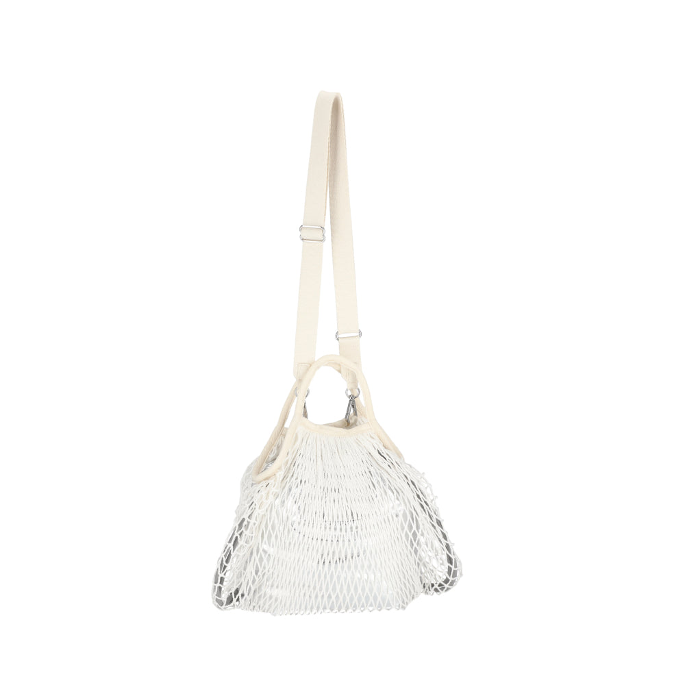 SM NET SHOULDER BAG 小型網狀肩背包 - 月霧銀