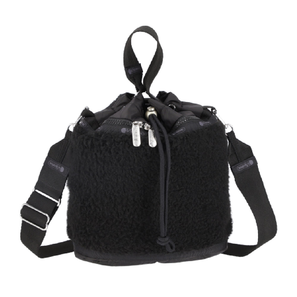 SHERPA MINI BACKPACK 迷你抽繩後背包 - 奢華黑羊羔絨