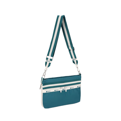 E/W ZIPPER BAG 拉鍊斜背包 - 滾邊青藍