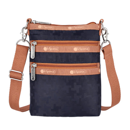 3 ZIP CROSSBODY 三層拉鍊斜背包 - 魅惑紫千鳥