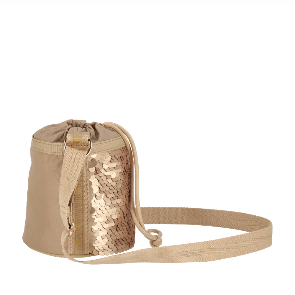 SEQUIN DRAWSTRING BAG 亮片束口水桶斜背包 - 霧金亮片