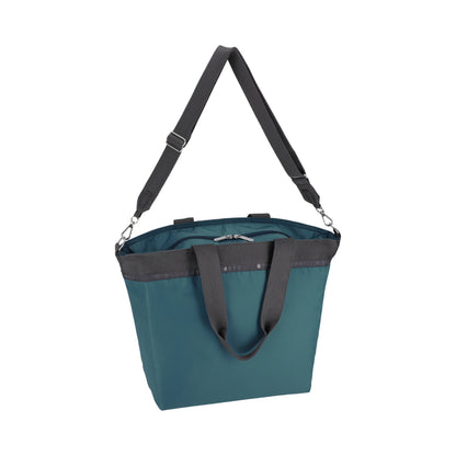 LG BUCKET TOTE 大型手提斜背兩用方形包 - 深藍碧璽/夜幕灰撞色