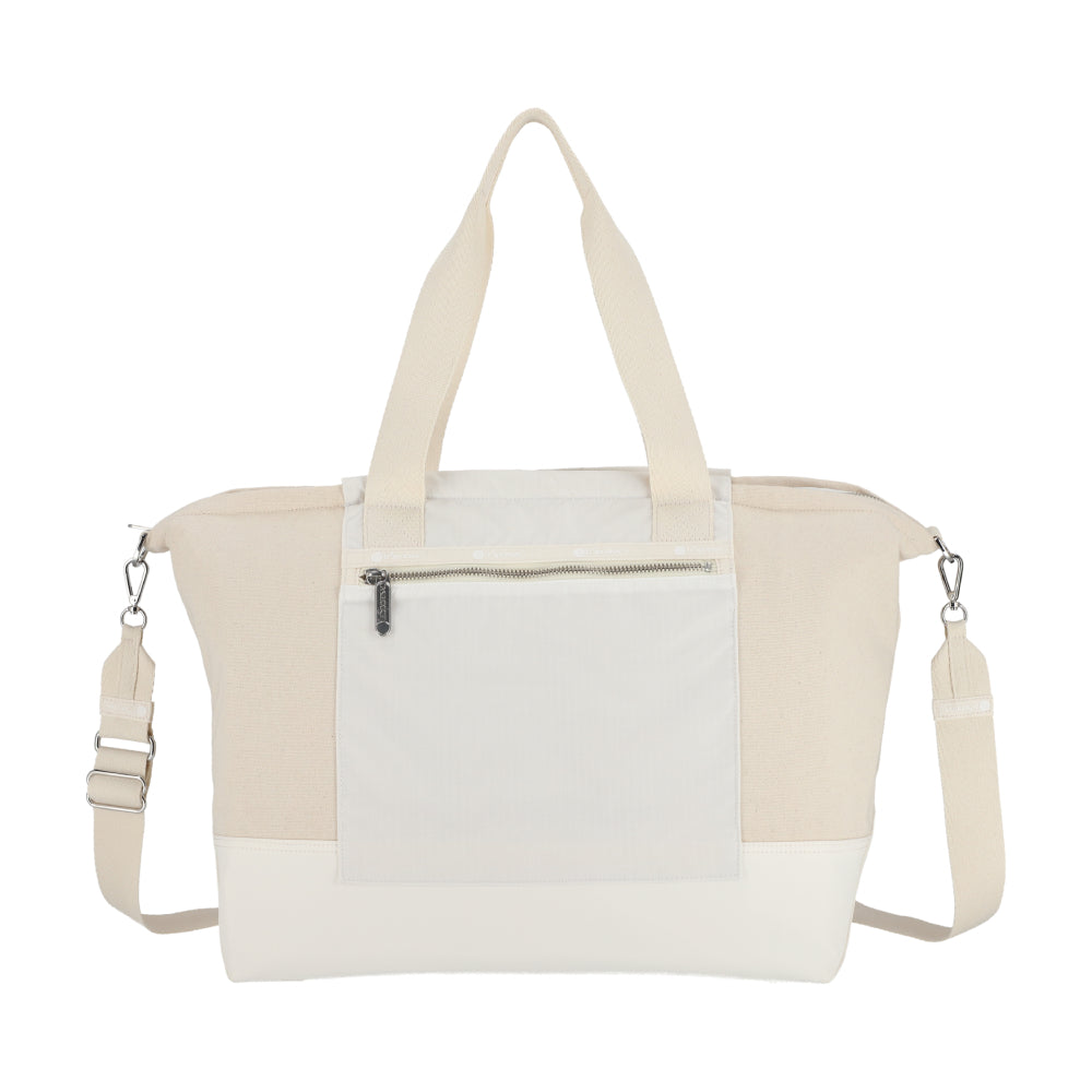 CANVAS E/W TOTE 帆布橫式托特包 - 糖霜白