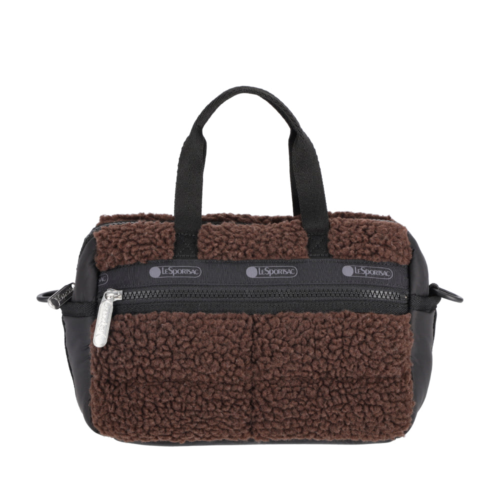 PUFFY MINI DUFFEL 迷你毛毛旅行包 - 摩卡棕羊羔絨