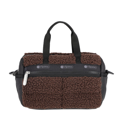 PUFFY MINI DUFFEL 迷你毛毛旅行包 - 摩卡棕羊羔絨