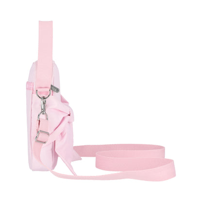 BOW MINI PHONE CROSSBODY 蝴蝶結迷你手機包 - 粉緞蝴蝶