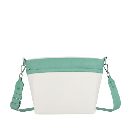 SMALL BUCKET BAG 小型斜背方形包 - 糖霜白/鼠尾草綠