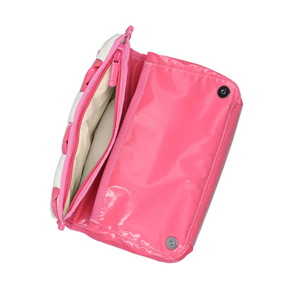 CONV WOVEN CLUTCH 兩用手拿肩背包 - 桃紅珠光
