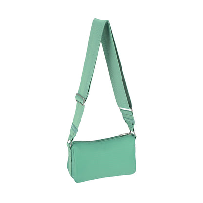 E/W DOUBLE POCKET BAG 雙口袋肩背包 - 鼠尾草綠