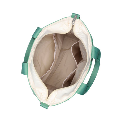 BUCKET TOTE 手提斜背兩用方形包 - 糖霜白/鼠尾草綠