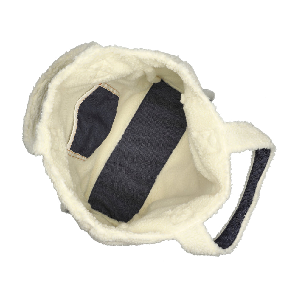 TWO WAY DENIM TOTE 兩用托特包 - 經典丹寧/羊羔絨