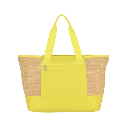 RAFFIA EAST/WEST TOTE 橫式托特包 - 拉菲報春黃