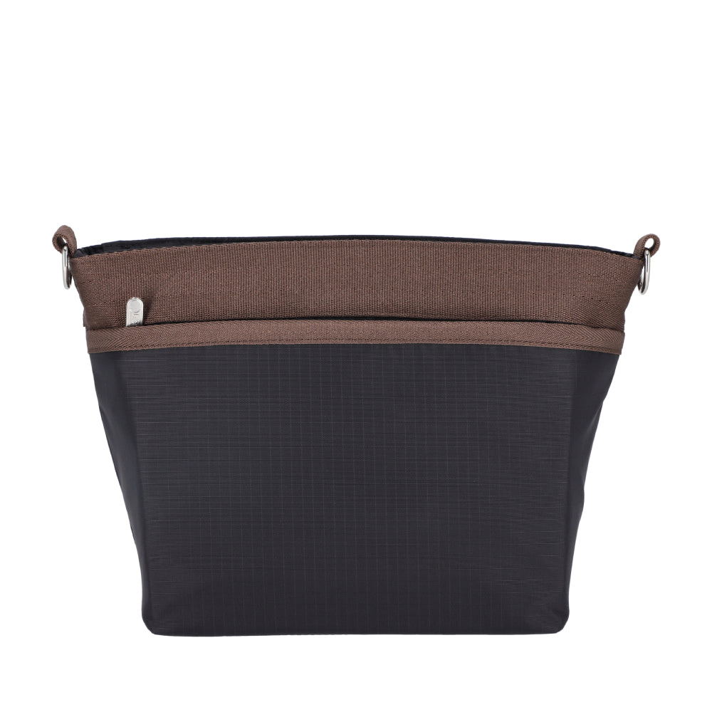 SMALL BUCKET BAG 小型斜背方形包 - 深海藍/摩卡棕