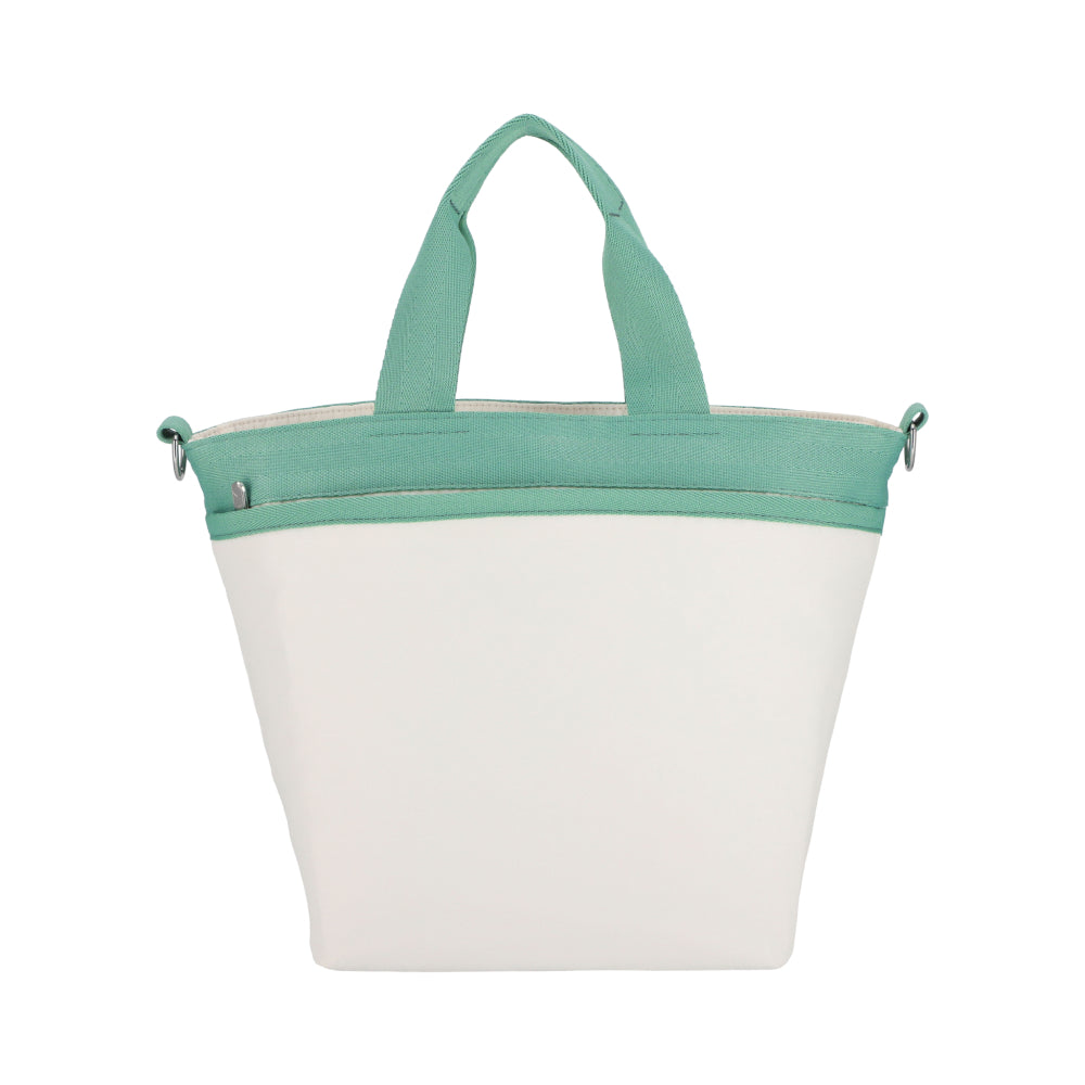 BUCKET TOTE 手提斜背兩用方形包 - 糖霜白/鼠尾草綠