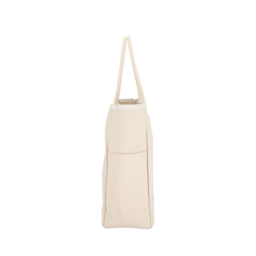 CANVAS EASY TOTE 帆布輕便托特包 - LOGO糖霜白
