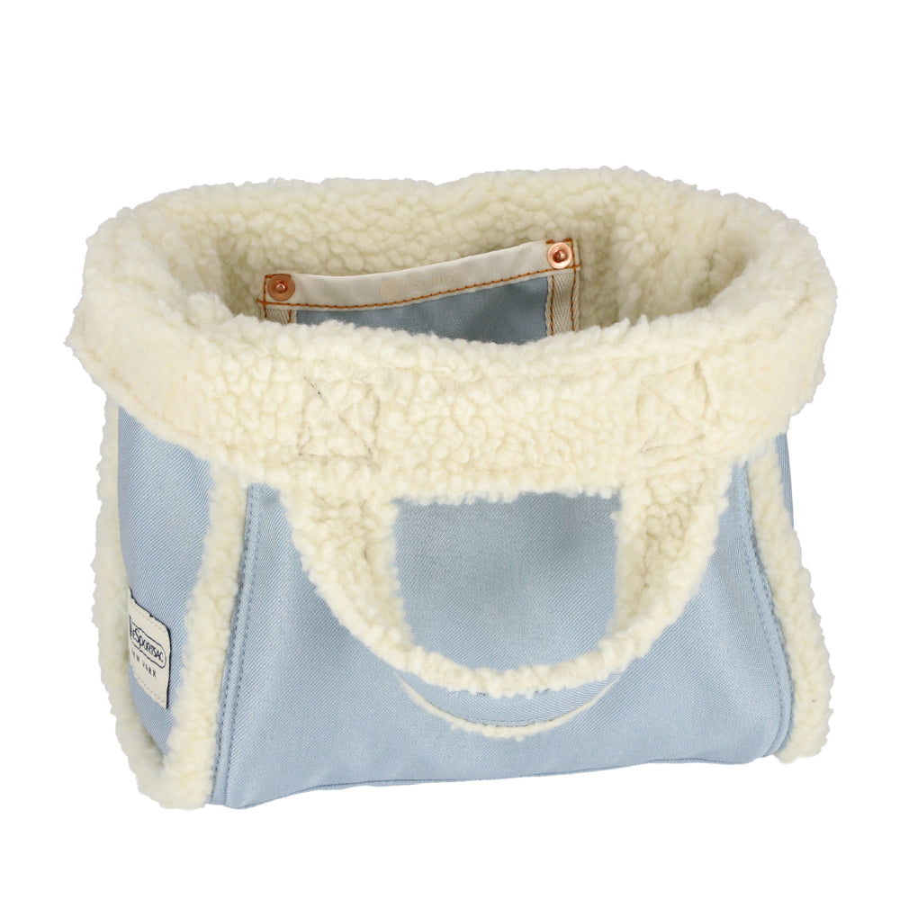SMALL TWO WAY DENIM TOTE 小型兩用托特包 - 水洗丹寧/羊羔絨