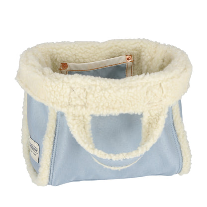 SMALL TWO WAY DENIM TOTE 小型兩用托特包 - 水洗丹寧/羊羔絨